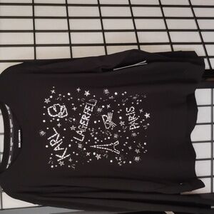 Carl Lagerfeld Paris- Embellished Black Designer Sweatshirt NWT